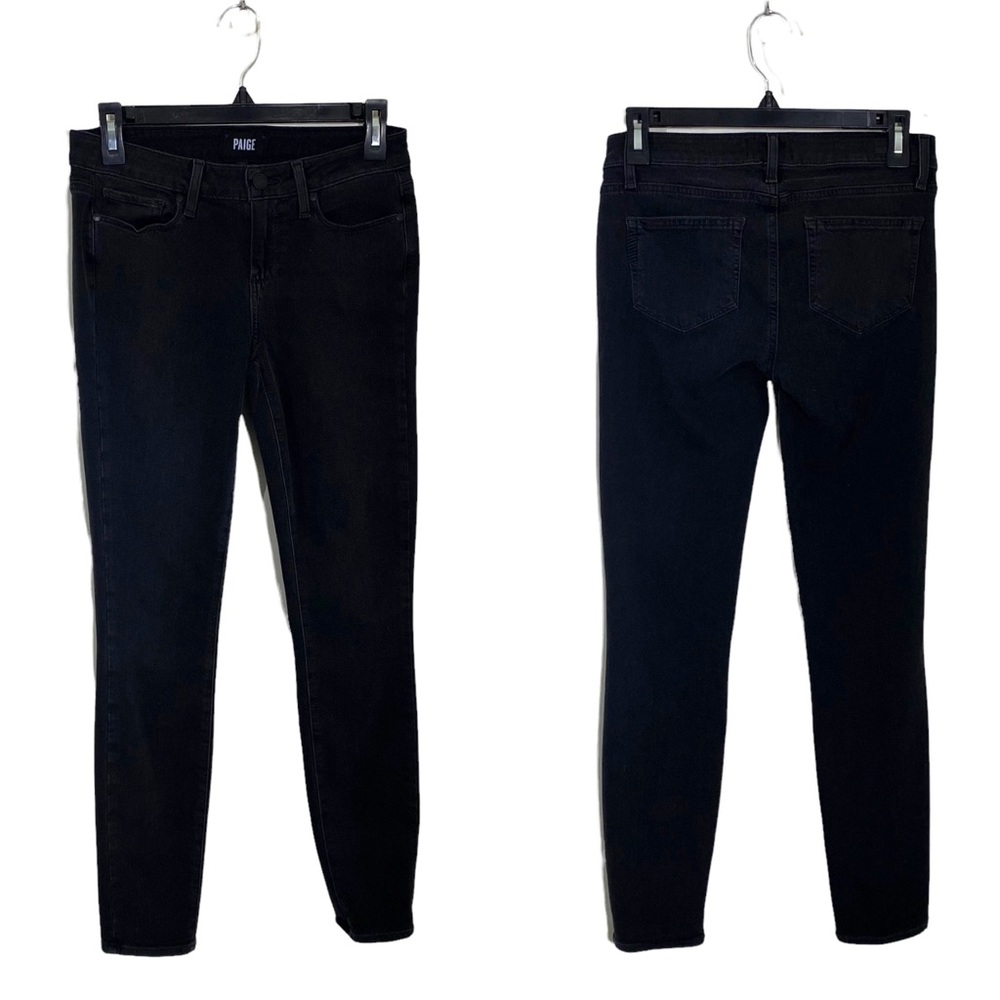 PAIGE Verdugo Ankle Midrise Skinny Jeans Black Fog